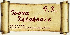 Ivona Kalaković vizit kartica